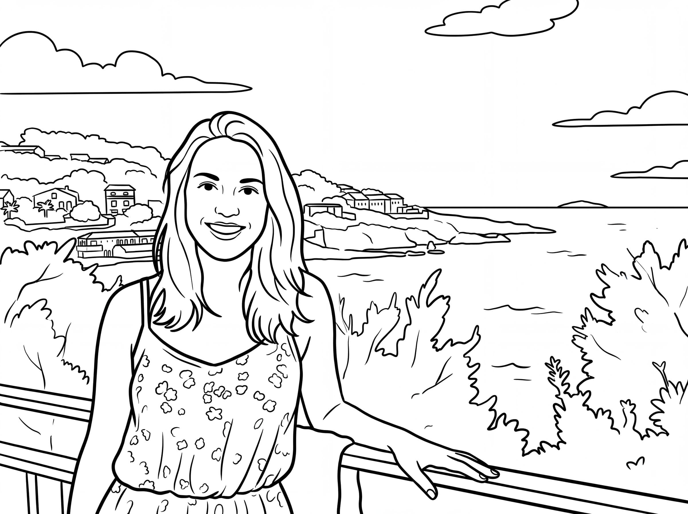 Photo rendered as a Bold & Simple coloring page