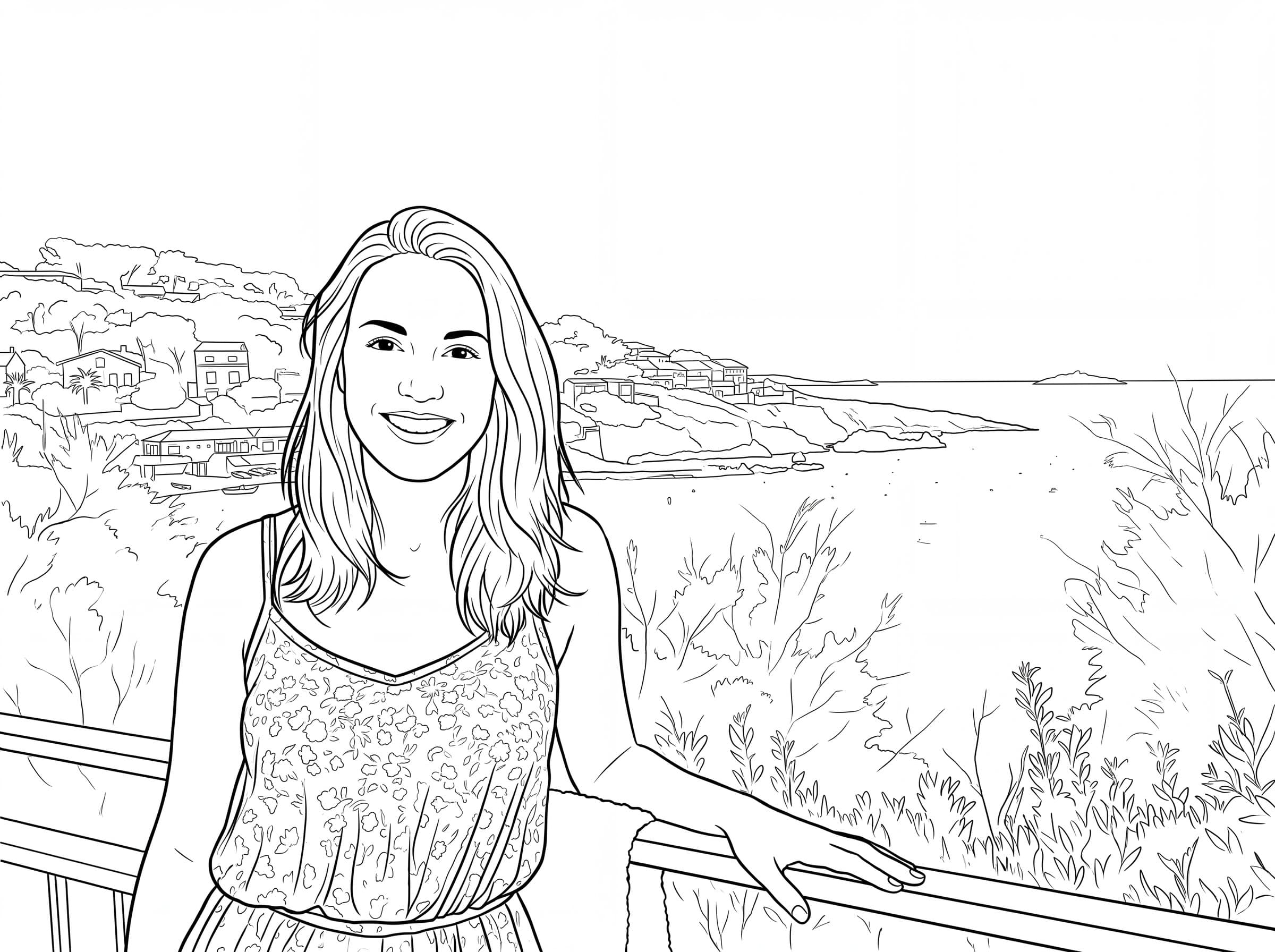 Photo rendered as a Classic coloring page